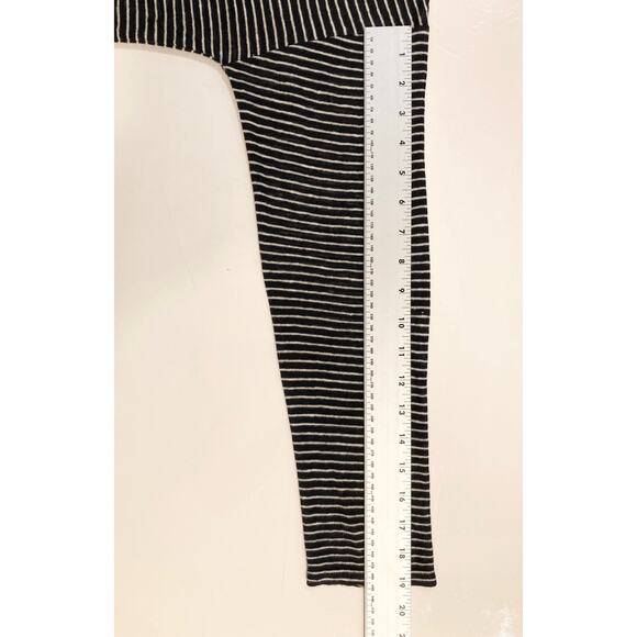 Nwot VINCE Top Women L Linen 100% Black White Stripe Slit-Side Long-Sleeve - Picture 8 of 10